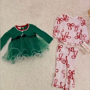 Babygirl Christmas outfits. 3-6